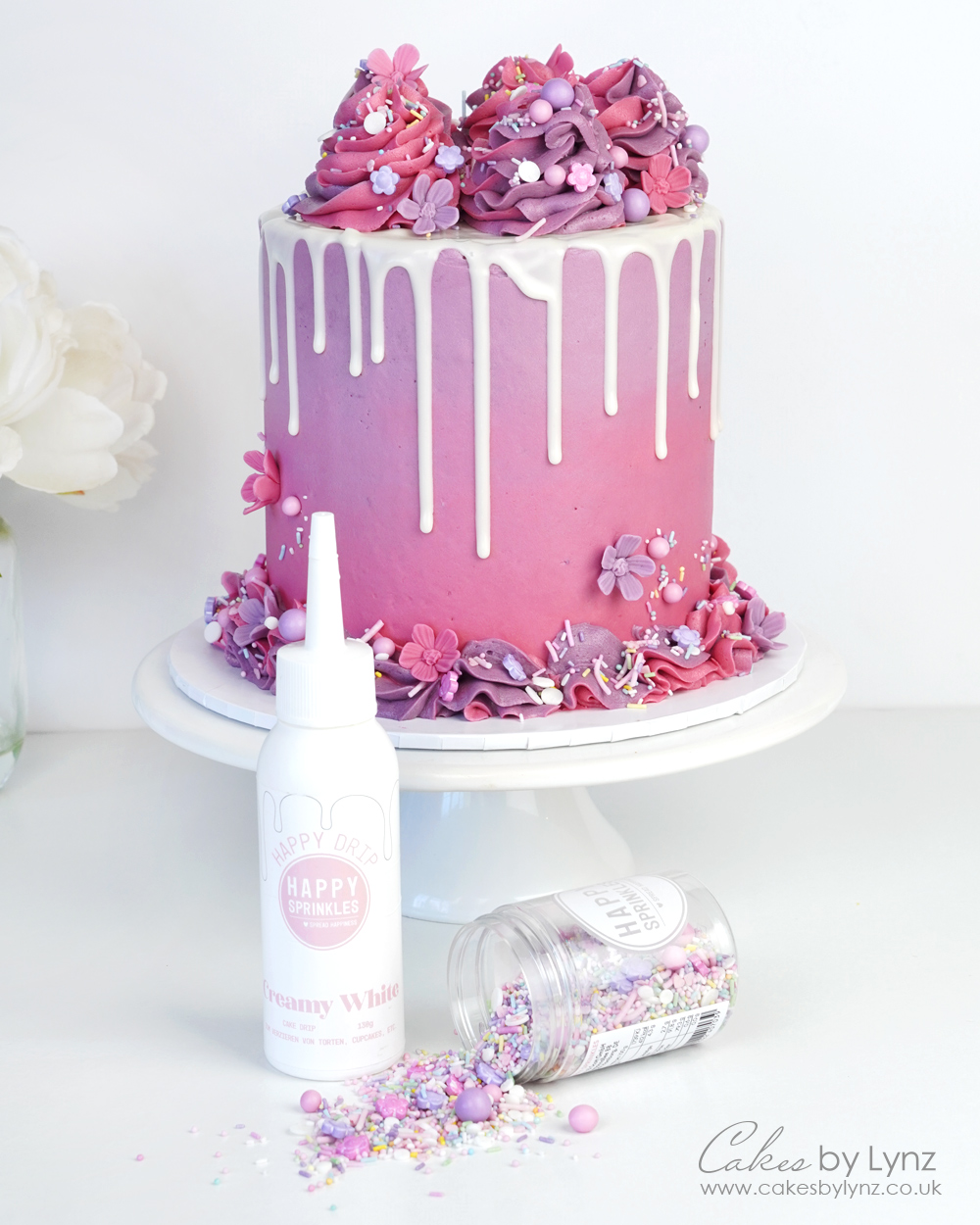 Happy Sprinkles buttercream drip cake