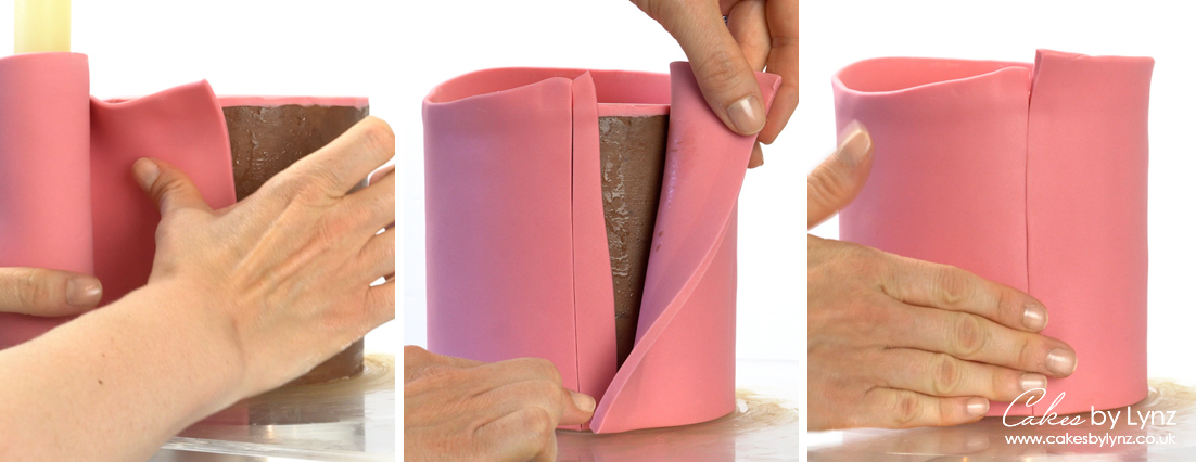 Covering the sides of your cake in fondant