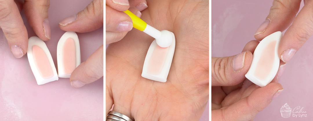 Creating fondant rabbit ears for cupcake toppers