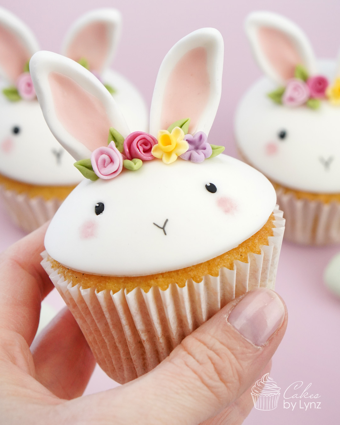 how to make cute fondant bunny rabbit cupcake topper tutorial